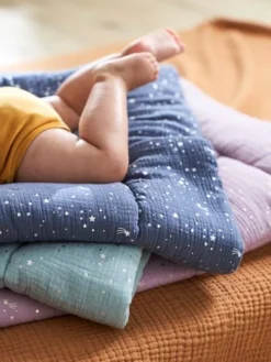 Couverture Bébé En Gaze De Coton Bio* COMÈTES Parme - Vertbaudet -Linge De Lit Enfant Boutique couverture bebe en gaze de coton bio cometes 2