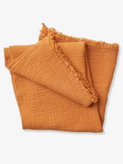 Couverture En Gaze De Coton Bio Caramel - Vertbaudet -Linge De Lit Enfant Boutique couverture en gaze de coton bio 4