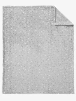 Couverture En Microfibre Imprimée étoiles Gris Clair - Vertbaudet -Linge De Lit Enfant Boutique couverture en microfibre imprimee etoiles 2