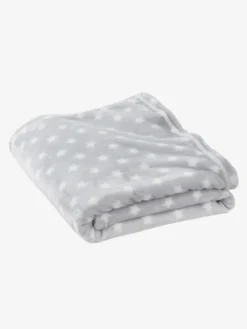 Couverture Enfant Microfibre Imprimée étoiles Marine Grisé Imprimé - Vertbaudet