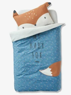 Drap-housse Bébé BABY FOX écru Rayures Bleu - Vertbaudet -Linge De Lit Enfant Boutique drap housse bebe baby fox 1