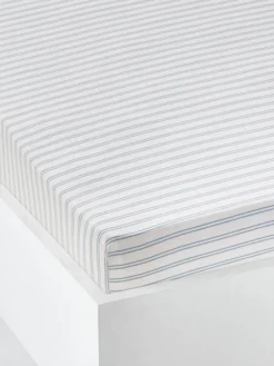 Drap-housse Bébé BABY FOX écru Rayures Bleu - Vertbaudet