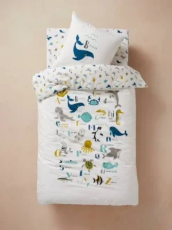 Drap-housse Enfant ABECEDAIRE MARIN Ivoire Imprimé - Vertbaudet -Linge De Lit Enfant Boutique drap housse enfant abecedaire marin 1