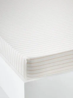 Drap-housse Enfant DEEP OCEAN écru Rayé Caramel - Vertbaudet