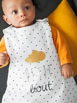 Gigoteuse Sans Manches PETIT BOUT Blanc Imprimé - Vertbaudet -Linge De Lit Enfant Boutique gigoteuse sans manches petit bout 2