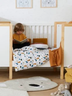 Housse De Couette Bébé MINI ZOO Blanc / Multicolore - Vertbaudet -Linge De Lit Enfant Boutique housse de couette bebe mini zoo 2