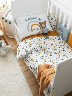 Housse De Couette Bébé MINI ZOO Blanc / Multicolore - Vertbaudet -Linge De Lit Enfant Boutique housse de couette bebe mini zoo 3