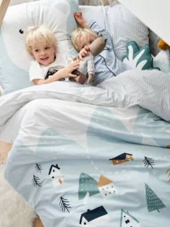 Parure Enfant Housse De Couette + Taie D'oreiller ALPIN Bleu - Vertbaudet -Linge De Lit Enfant Boutique parure enfant housse de couette taie doreiller alpin 4