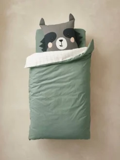 Parure Housse De Couette + Taie D'oreiller Enfant En Coton Bio* FOREST BAND écru / Multicolore - Vertbaudet -Linge De Lit Enfant Boutique parure housse de couette taie doreiller enfant en coton bio forest band 4