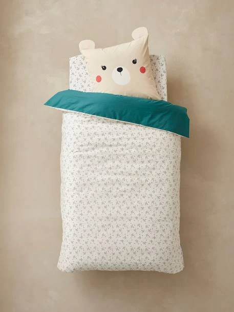 Parure Housse De Couette + Taie D'oreiller Enfant En Coton Bio* NATURE SAUVAGE Bleu - Vertbaudet 5 Parure Housse De Couette + Taie D'oreiller Enfant En Coton Bio* NATURE SAUVAGE Bleu - Vertbaudet – Image 5