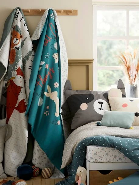 Parure Housse De Couette + Taie D'oreiller Enfant En Coton Bio* NATURE SAUVAGE Bleu - Vertbaudet 6 Parure Housse De Couette + Taie D'oreiller Enfant En Coton Bio* NATURE SAUVAGE Bleu - Vertbaudet – Image 6