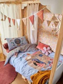 Parure Housse De Couette + Taie D'oreiller Enfant GIPSY ROULOTTE Bleu - Vertbaudet -Linge De Lit Enfant Boutique parure housse de couette taie doreiller enfant gipsy roulotte 5