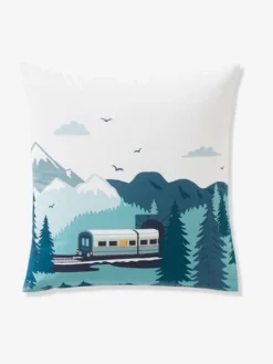 Parure Housse De Couette + Taie D'oreiller Enfant SUR LES RAILS Vert - Vertbaudet -Linge De Lit Enfant Boutique parure housse de couette taie doreiller enfant sur les rails 2