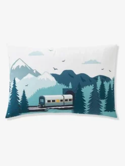 Parure Housse De Couette + Taie D'oreiller Enfant SUR LES RAILS Vert - Vertbaudet -Linge De Lit Enfant Boutique parure housse de couette taie doreiller enfant sur les rails 3