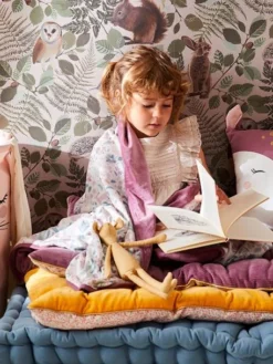 Plaid En Velours VICTORIA Prune - Vertbaudet -Linge De Lit Enfant Boutique plaid en velours victoria 2