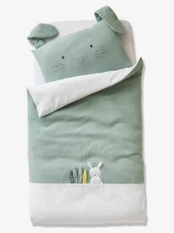 Taie D'oreiller Bébé En Gaze De Coton MENTHE A L'EAU Vert - Vertbaudet -Linge De Lit Enfant Boutique taie doreiller bebe en gaze de coton menthe a leau 1