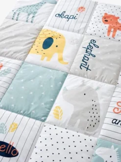 Tapis De Sol Patchwork Jungle Baby Multicolore - Vertbaudet -Linge De Lit Enfant Boutique tapis de sol patchwork jungle baby 4